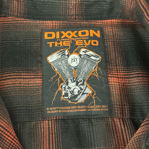 Dixxon The Evo Limited Edition Flannel Shirt 2XT Black/Orange Plaid - Picture 2 of 8